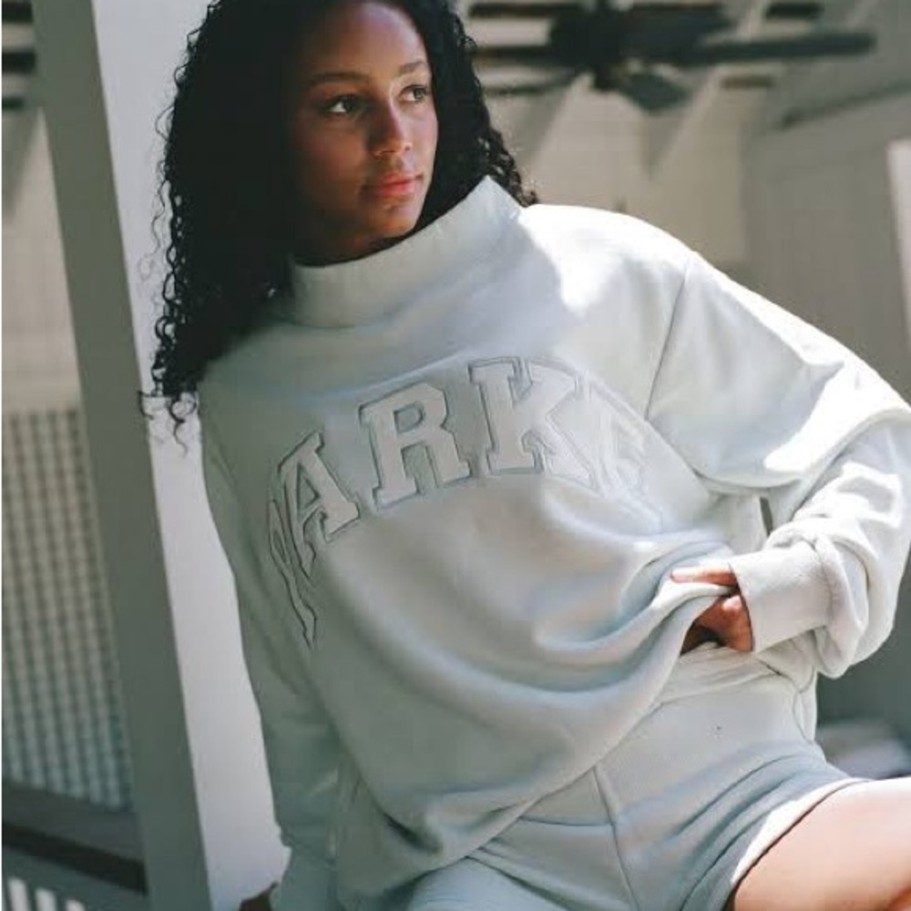 Parke “something blue” mockneck